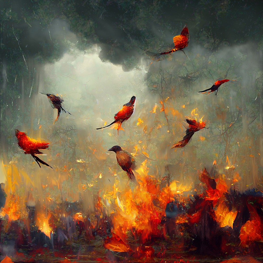 Flaming Crows