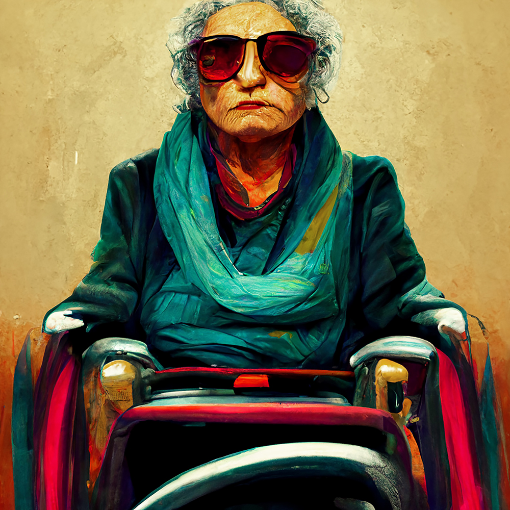 Mrs. DeVore: Old woman in Wheelchair